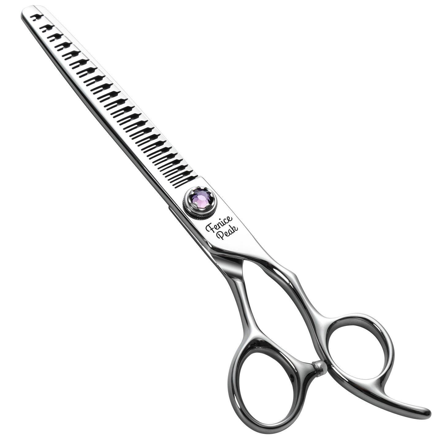 Violet & Silver Dog Grooming Scissors & Set, Straight, Curved, Thinner, Chunker & Eraser, 7 Inch, 440C Steel