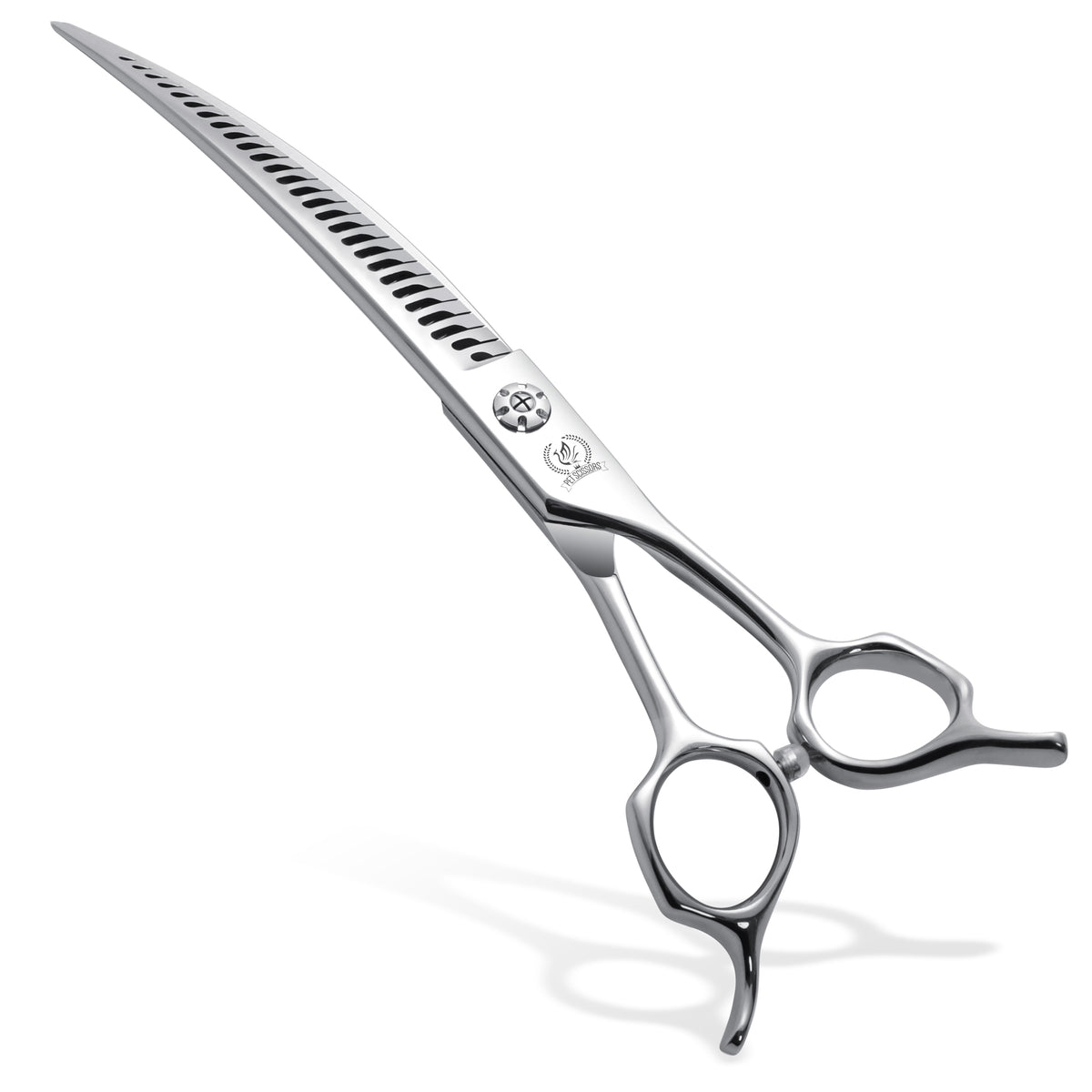 Master Series Curved Dog Grooming Scissors, Thinner, Chunker & Eraser Shears, 7/7.5 Inch, Japanese 440C High-Cobalt Steel