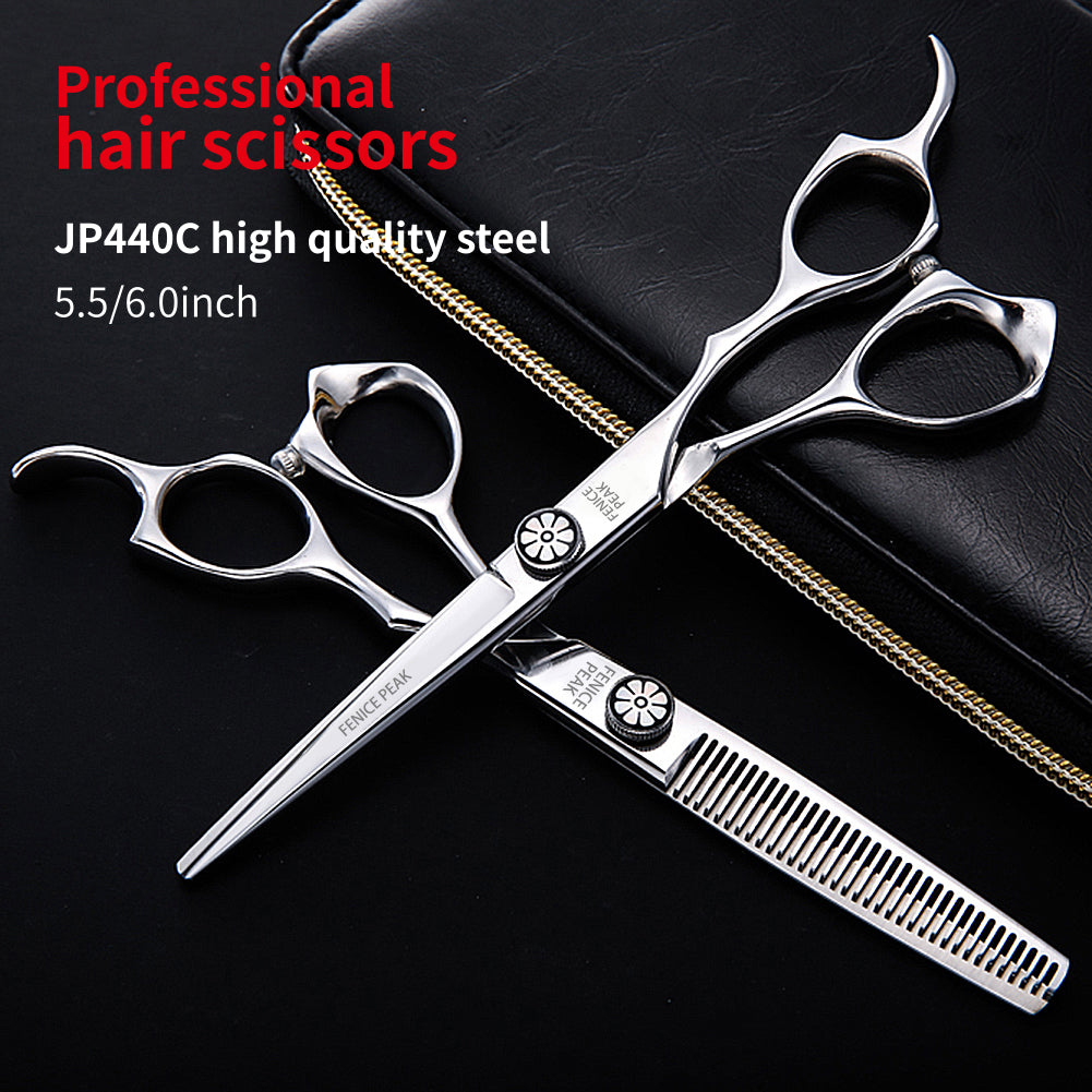 Professional 8-in-1 Hair Cutting & Thinning Scissors Set, 5.5/6 Inch Barber Hairdressing Shears