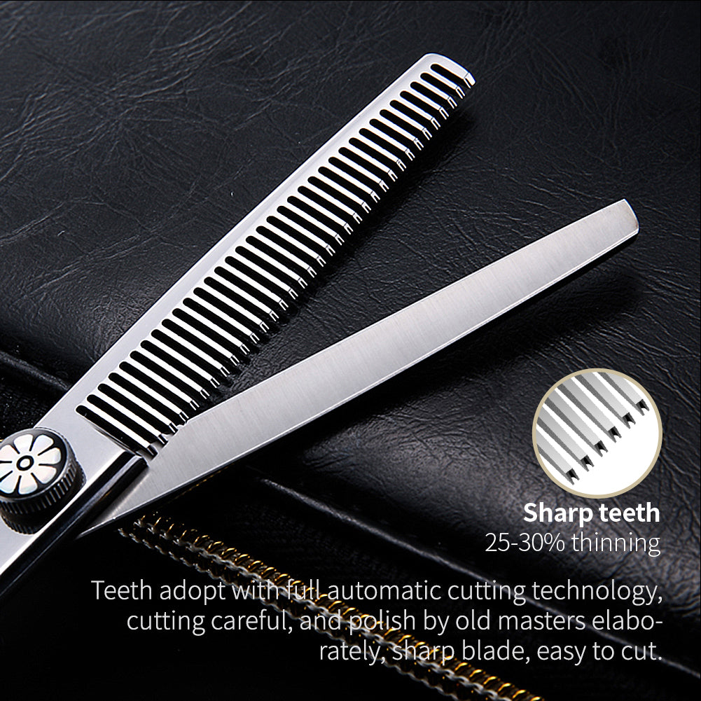 Professional 8-in-1 Hair Cutting & Thinning Scissors Set, 5.5/6 Inch Barber Hairdressing Shears
