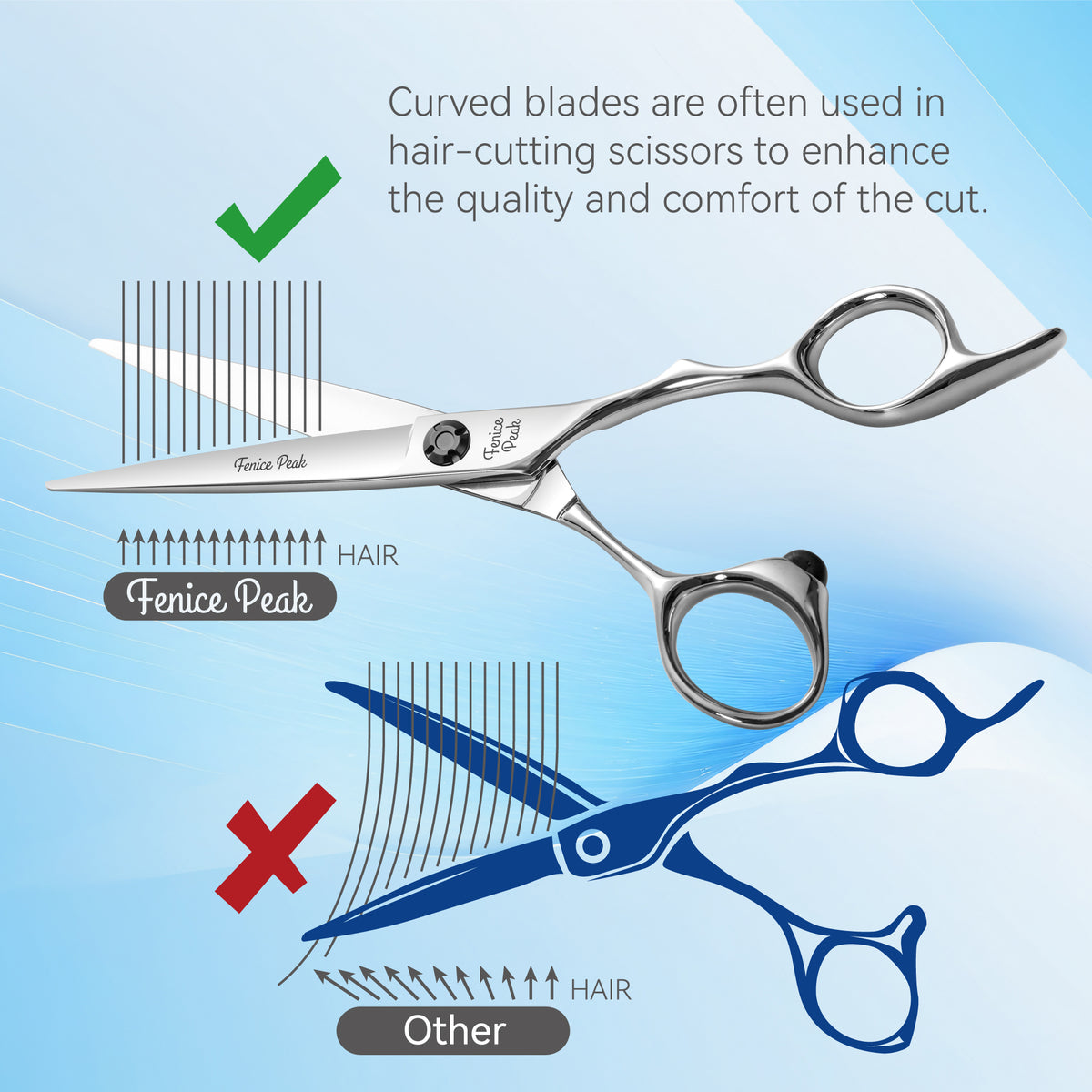 Professional Hair Cutting & Thinning Scissors, 5.5/6/6.5 Inch, VG10 Japanese Steel, CNC Barber Shears
