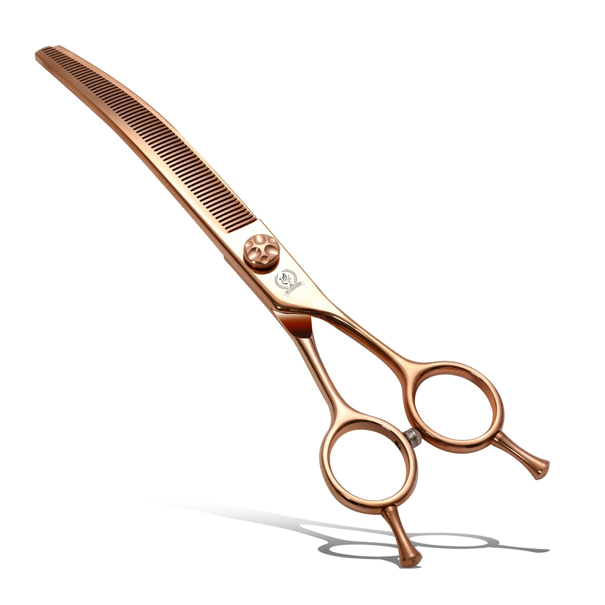 Curved Dog Grooming Scissors, Chunker, Thinner & Fluffer Shears, 7/8 Inch, Japanese 440C Steel