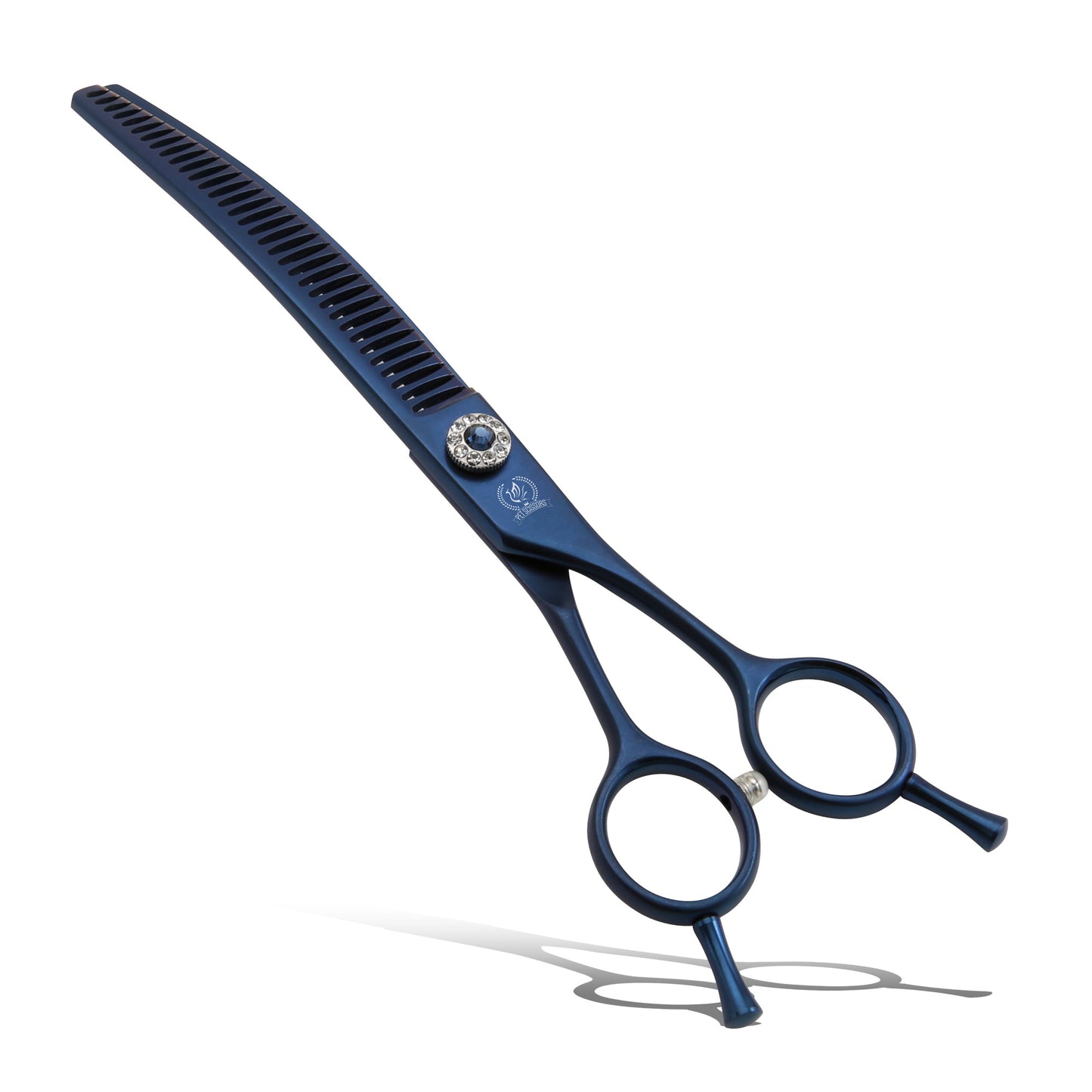 Curved Dog Grooming Scissors, Chunker, Thinner & Fluffer Shears, 7/8 Inch, Japanese 440C Steel