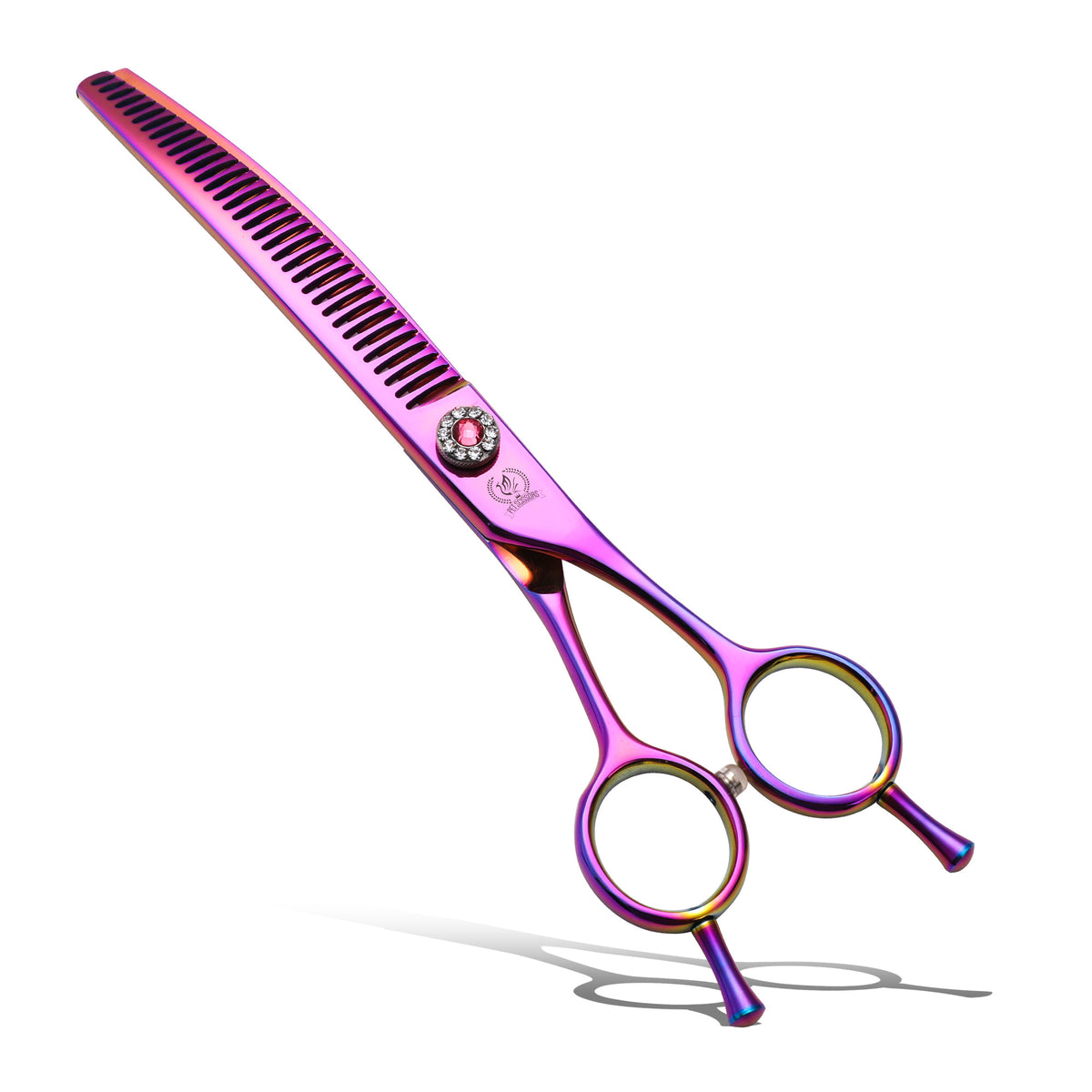 Curved Dog Grooming Scissors, Chunker, Thinner & Fluffer Shears, 7/8 Inch, Japanese 440C Steel