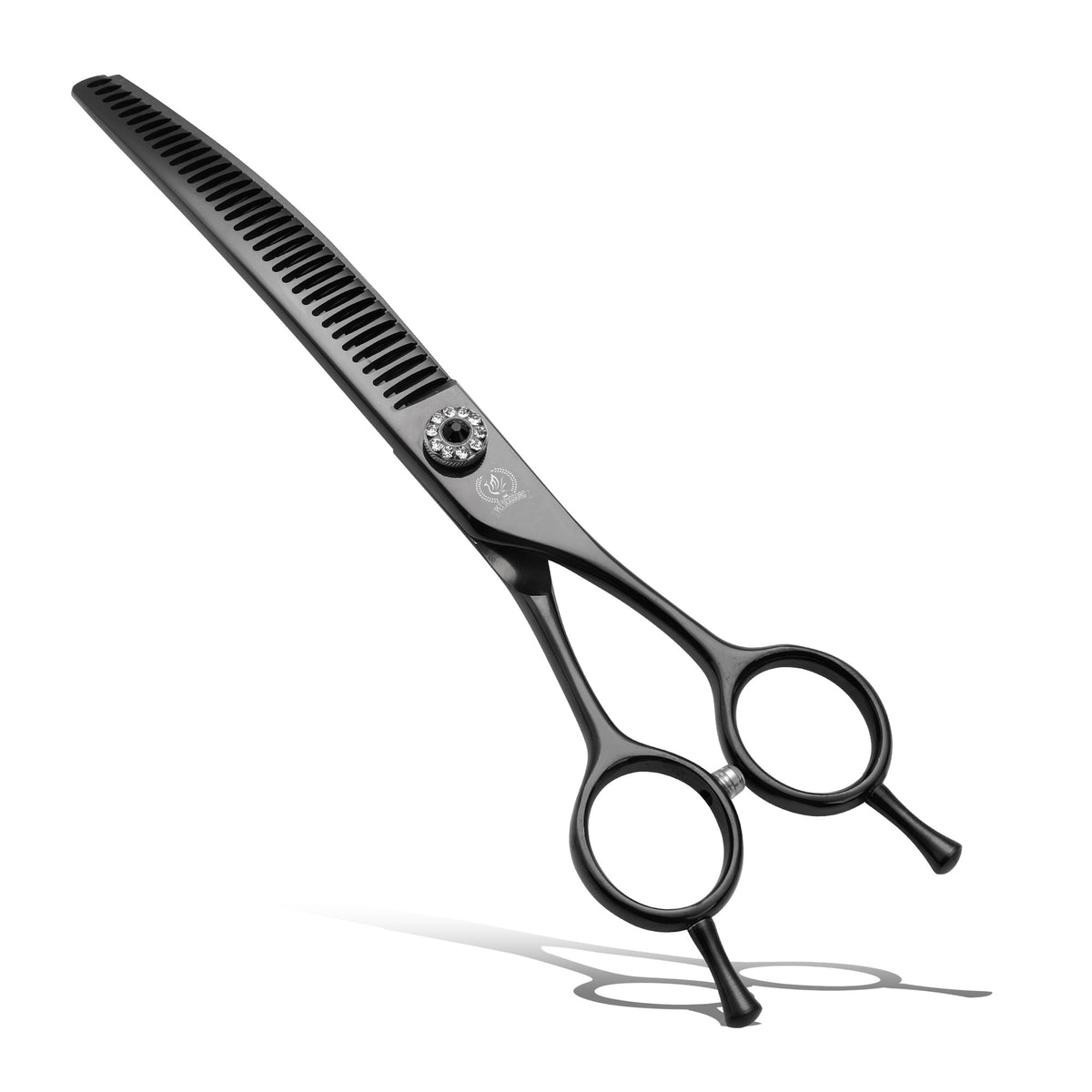 Curved Dog Grooming Scissors, Chunker, Thinner & Fluffer Shears, 7/8 Inch, Japanese 440C Steel