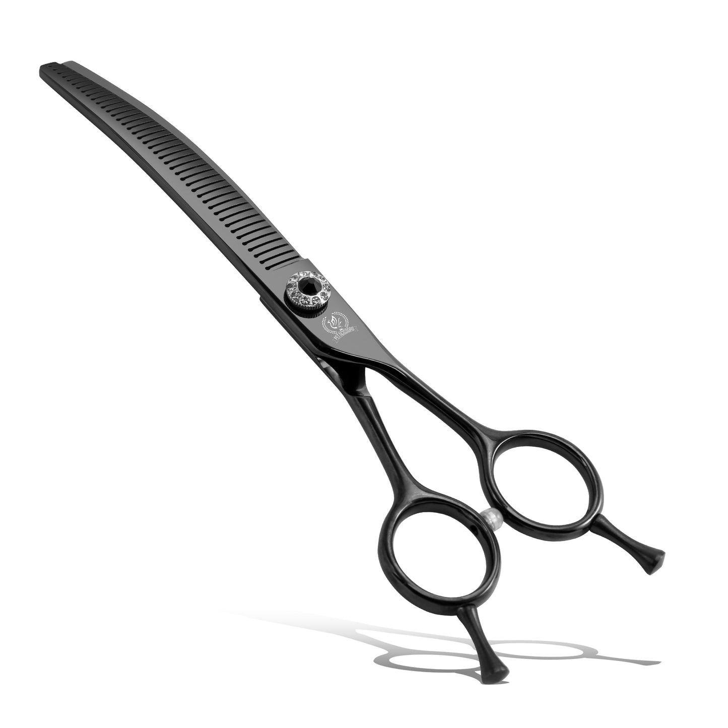 Curved Dog Grooming Scissors, Chunker, Thinner & Fluffer Shears, 7/8 Inch, Japanese 440C Steel