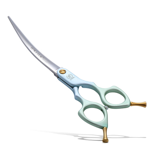 6.5 Inch 35° Super Curved Dog Grooming Scissors, Ultra-Light Japanese VG10 Steel Shears