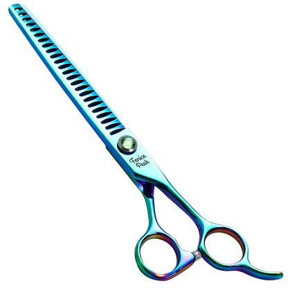 Green Dog Grooming Scissors & Set, Straight, Curved, Thinner & Chunker, 7/7.5 Inch, 440C Steel