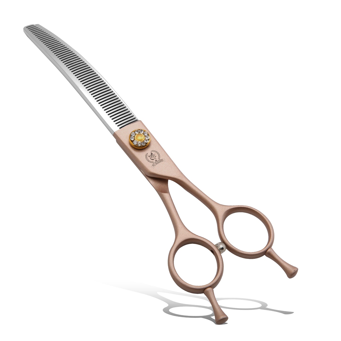 Champagne Gold Dog Grooming Scissors & Sets, Straight, Curved, Thinner & Chunker, 7/7.5/8 Inch, 440C Steel