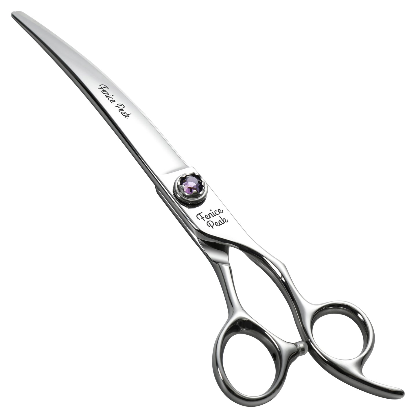 Violet & Silver Dog Grooming Scissors & Set, Straight, Curved, Thinner, Chunker & Eraser, 7 Inch, 440C Steel