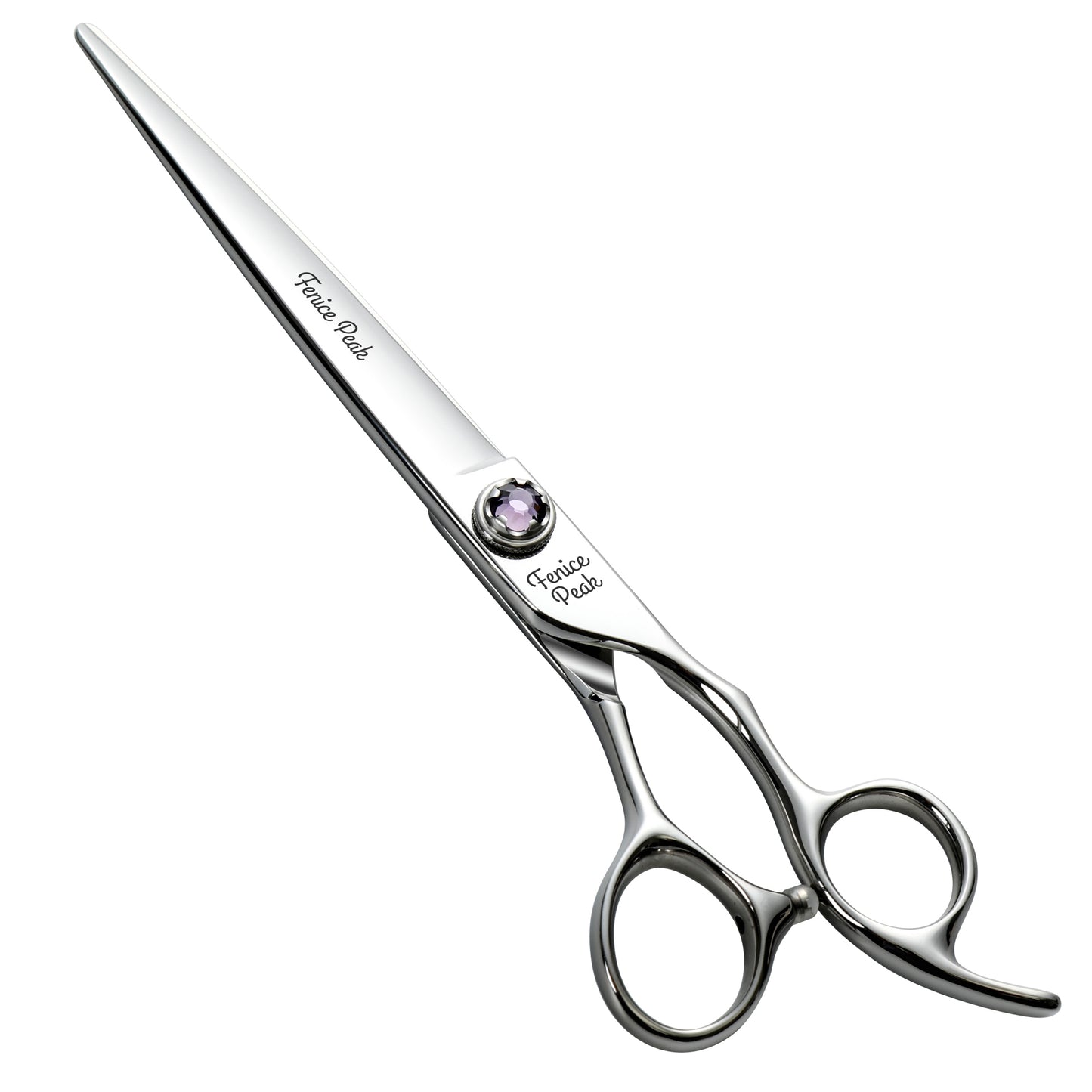 Violet & Silver Dog Grooming Scissors & Set, Straight, Curved, Thinner, Chunker & Eraser, 7 Inch, 440C Steel