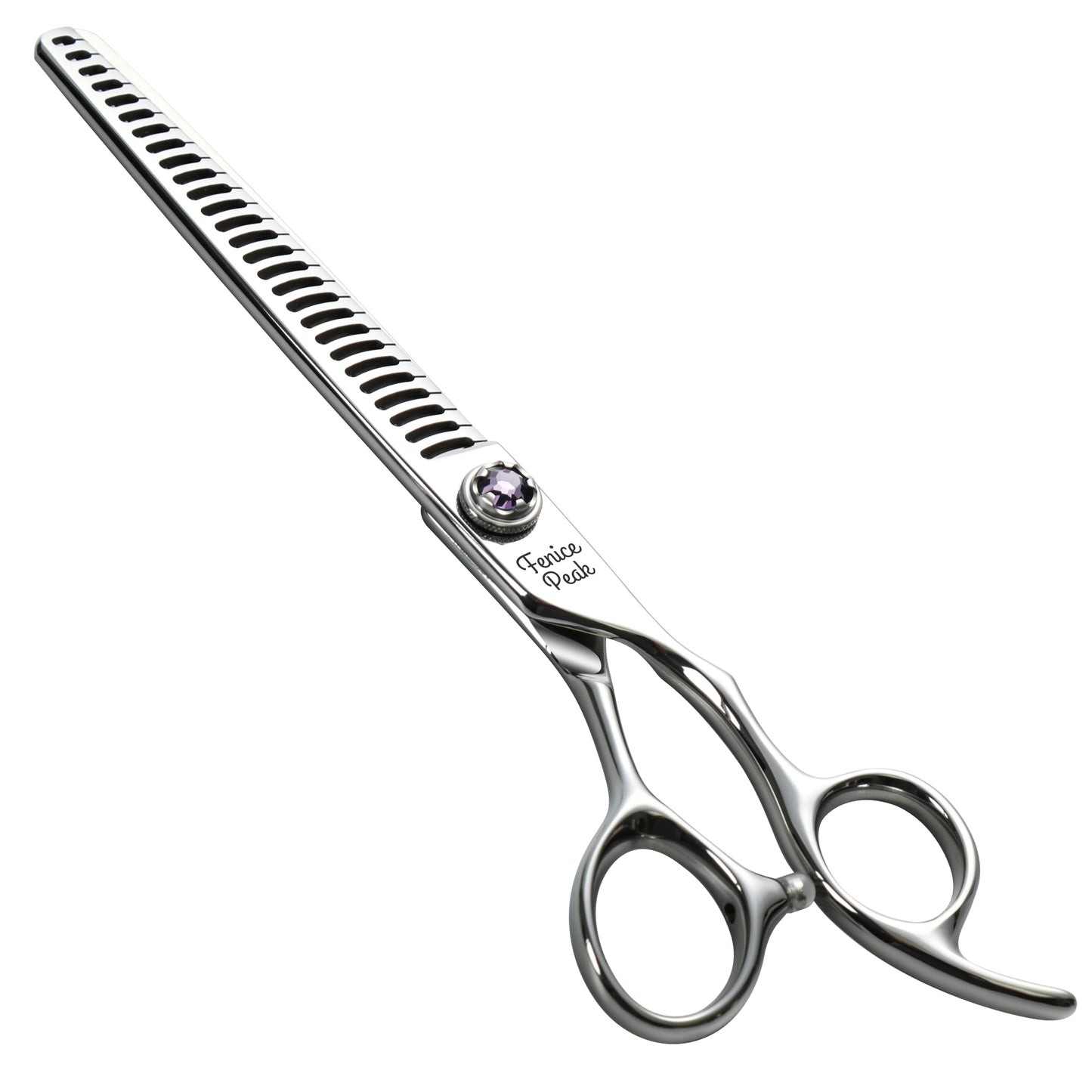 Violet & Silver Dog Grooming Scissors & Set, Straight, Curved, Thinner, Chunker & Eraser, 7 Inch, 440C Steel