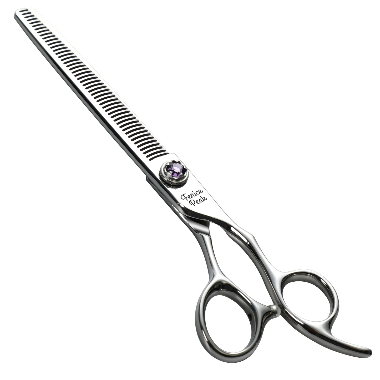 Violet & Silver Dog Grooming Scissors & Set, Straight, Curved, Thinner, Chunker & Eraser, 7 Inch, 440C Steel