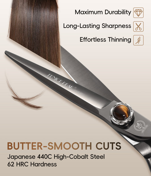 Professional Hair Cutting & Thinning Scissors, 6/6.5 Inch, Japanese 440C High-Cobalt Alloy Steel, Barber Shears