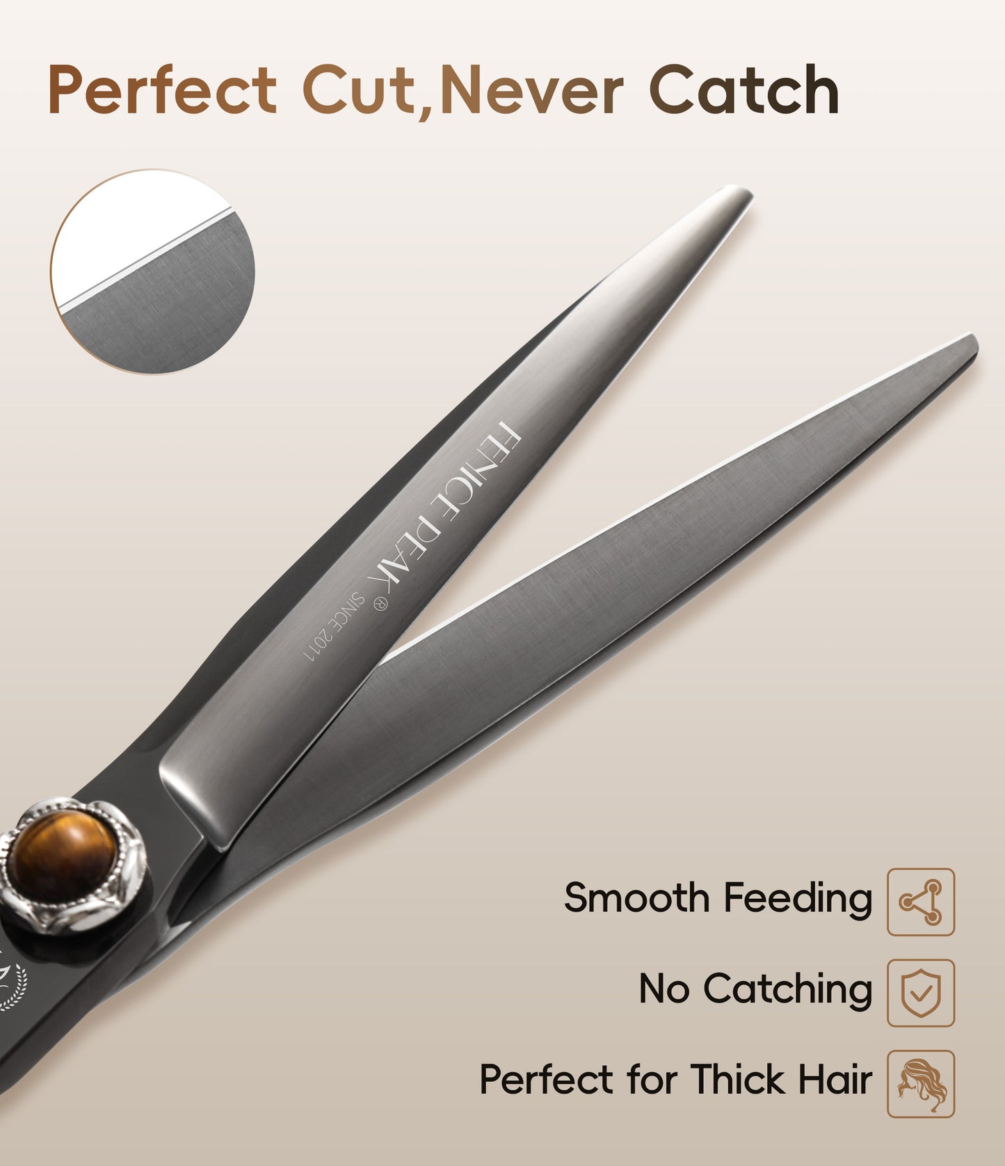 Professional Hair Cutting & Thinning Scissors, 6/6.5 Inch, Japanese 440C High-Cobalt Alloy Steel, Barber Shears