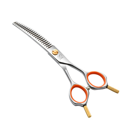 Small Dog & Cat Grooming Scissors & Set, Straight, Curved, Thinner & Chunker, 5/6 Inch, JP440C Round Tip Shears