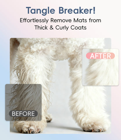 Premium Dog Slicker Brush for Thick Fur, 0.98 Inch Ultra-Long 135° Memory Soft Pins, Non-Slip Handle
