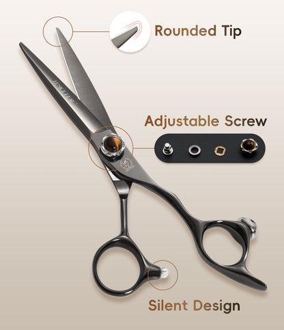 Professional Hair Cutting & Thinning Scissors, 6/6.5 Inch, Japanese 440C High-Cobalt Alloy Steel, Barber Shears