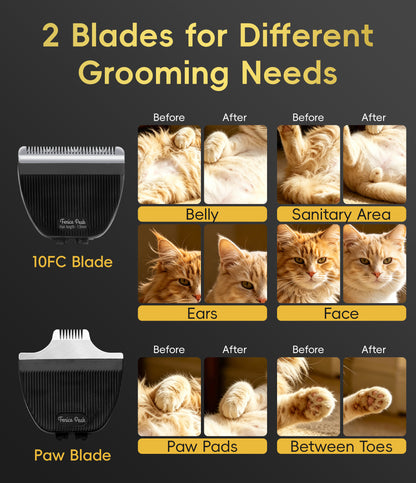 P70 Quiet Dog Grooming Clipper, 2-in-1 Cordless Pet Hair Trimmer, 7-Hour Runtime, 3 Speeds