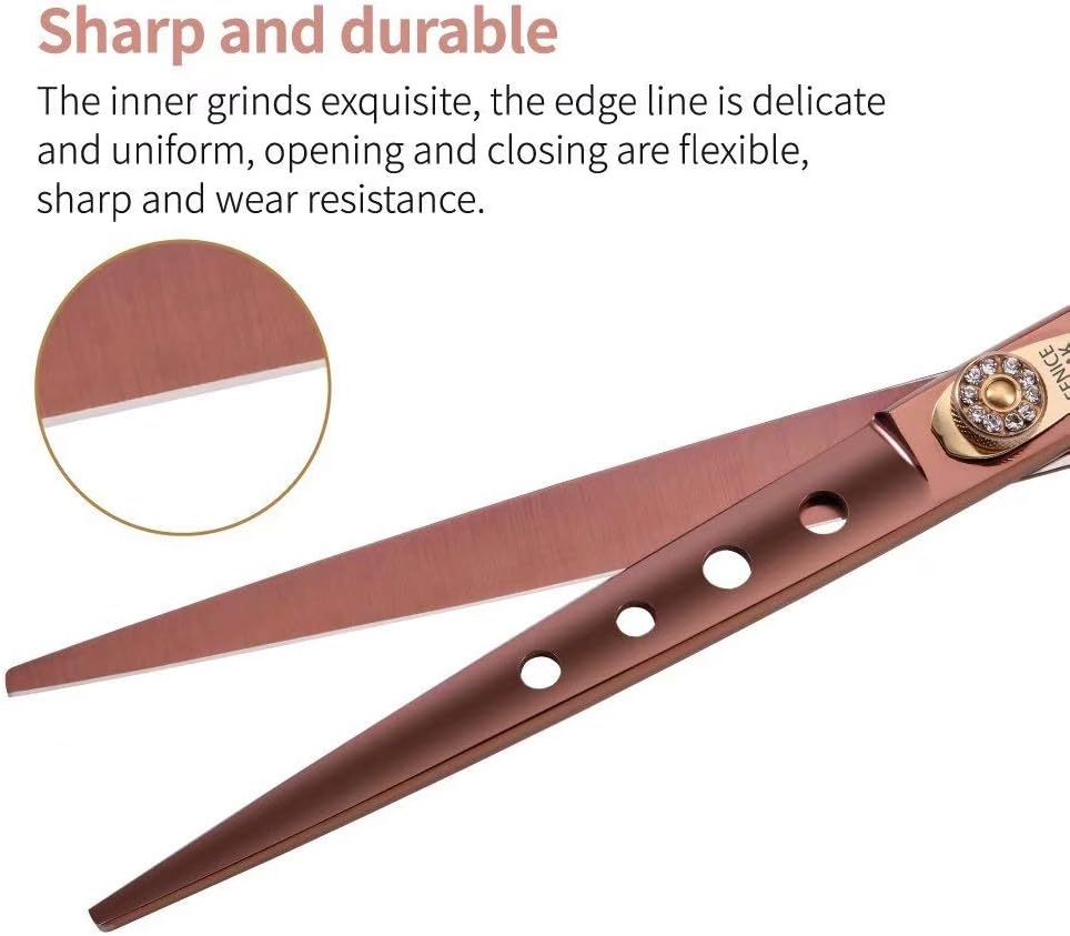Dog Grooming Straight Scissors, 7/7.5 Inch, Japanese 440C Stainless Steel Pet Cutting Shears