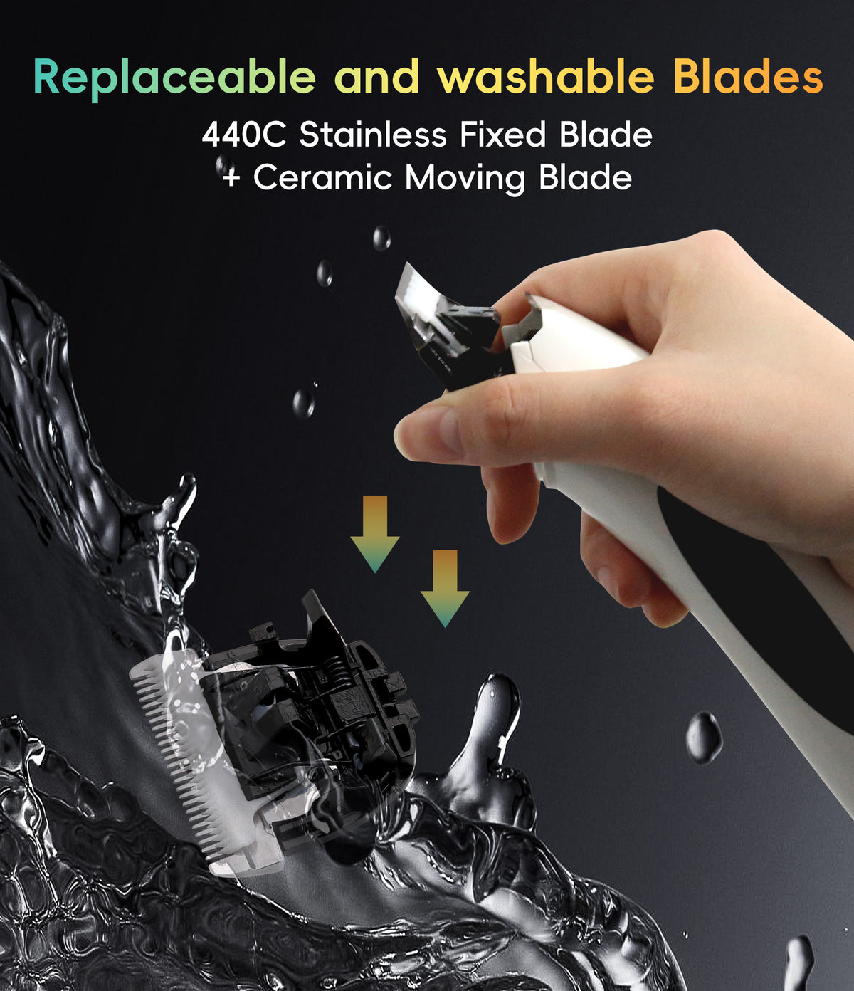 P60 Dog Grooming Clipper, Replacement Blades & Charger, 3-Speed Low Noise Cordless Pet Trimmer