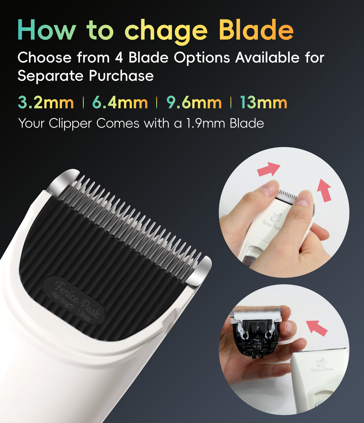 P60 Dog Grooming Clipper, Replacement Blades & Charger, 3-Speed Low Noise Cordless Pet Trimmer