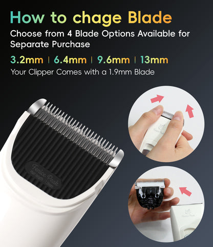 P60 Dog Grooming Clipper, Replacement Blades & Charger, 3-Speed Low Noise Cordless Pet Trimmer