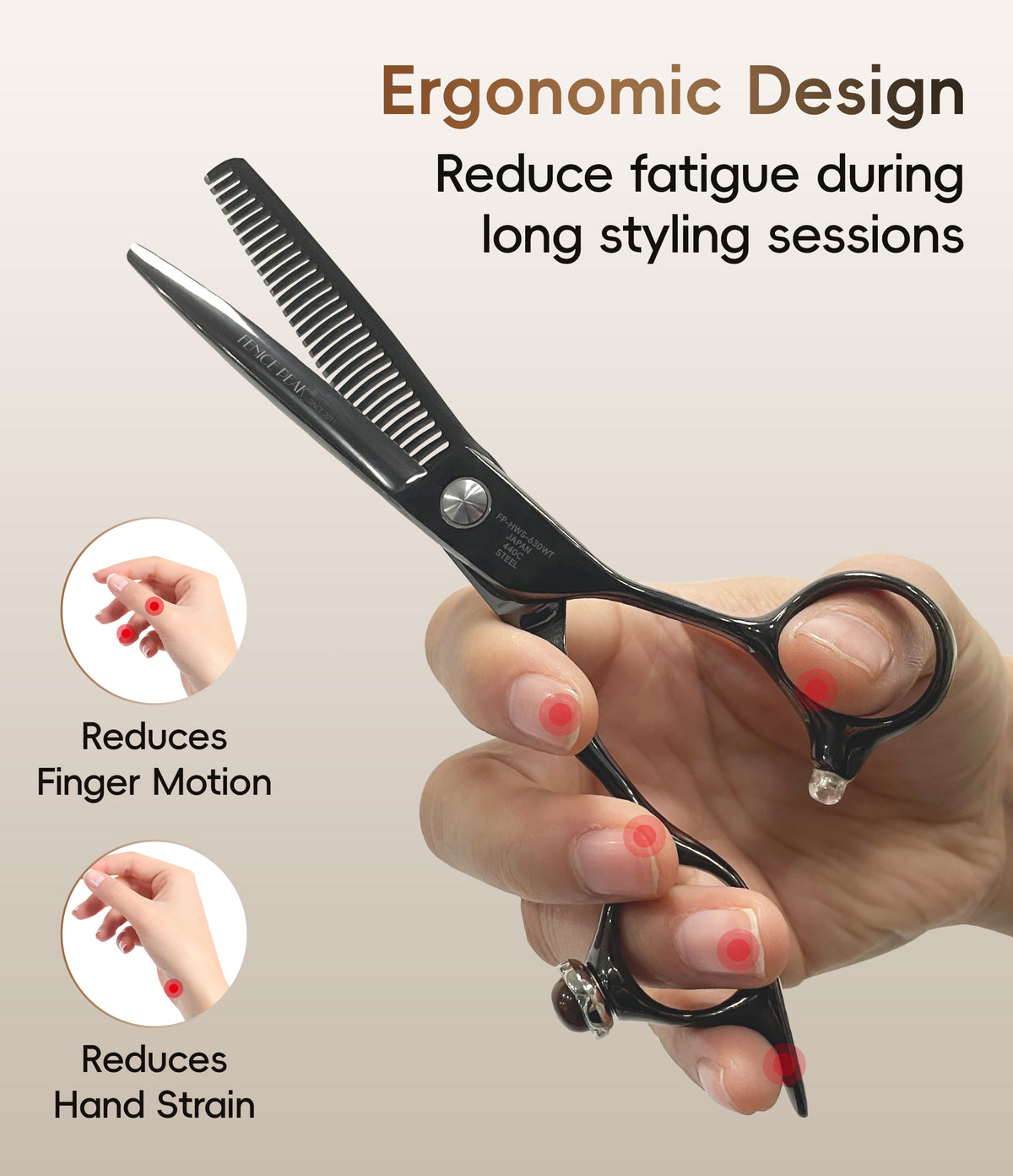 Professional Hair Cutting & Thinning Scissors, 6/6.5 Inch, Japanese 440C High-Cobalt Alloy Steel, Barber Shears