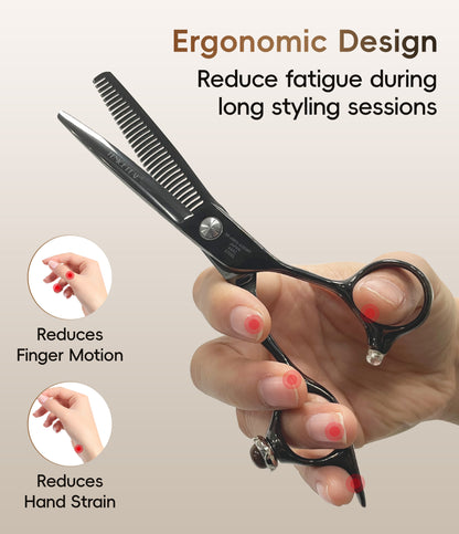 Professional Hair Cutting & Thinning Scissors, 6/6.5 Inch, Japanese 440C High-Cobalt Alloy Steel, Barber Shears