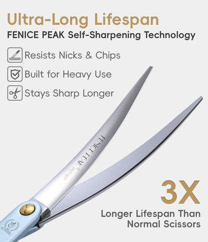 6.5 Inch 35° Super Curved Dog Grooming Scissors, Ultra-Light Japanese VG10 Steel Shears