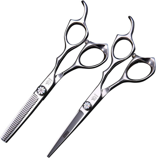 Professional 8-in-1 Hair Cutting & Thinning Scissors Set, 5.5/6 Inch Barber Hairdressing Shears