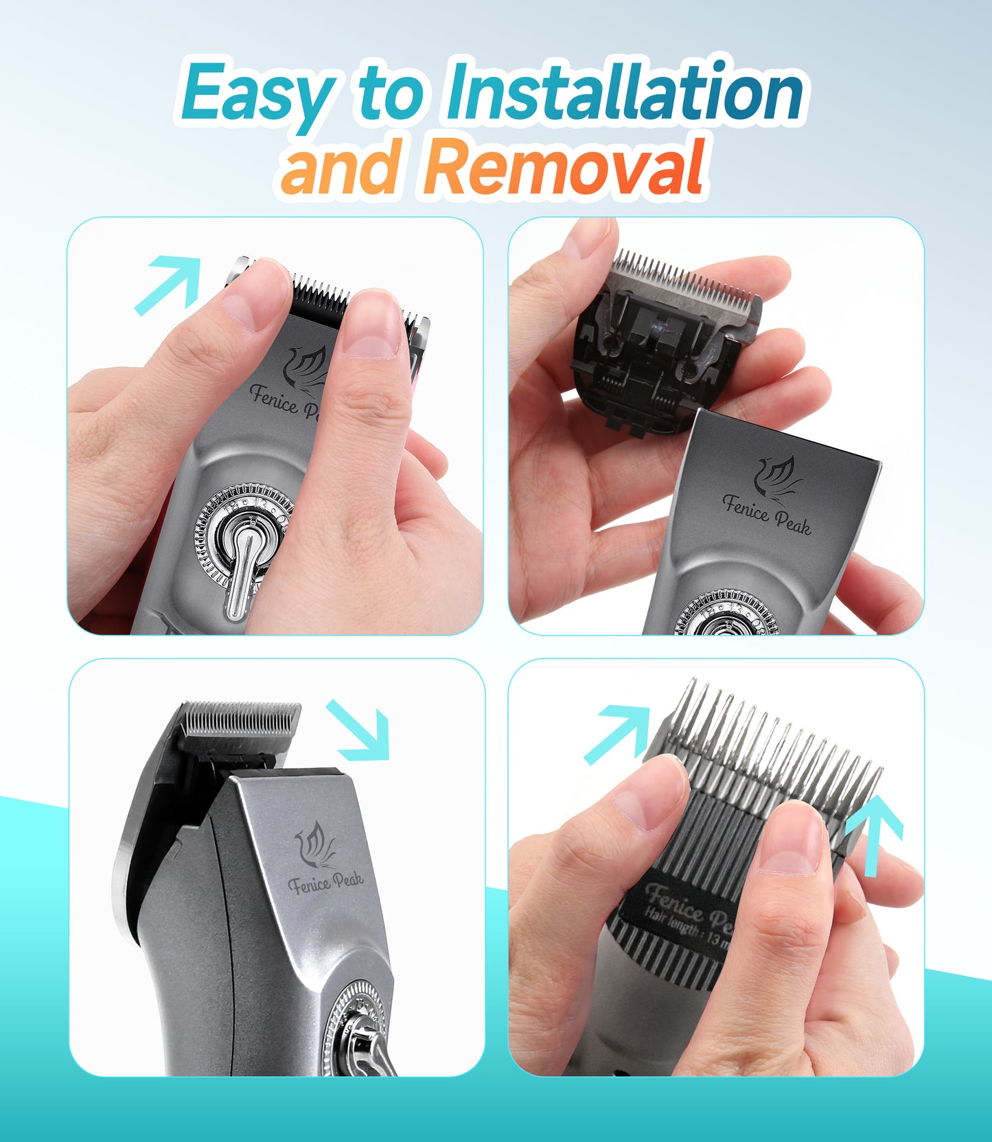 H100 Professional Dog Grooming Clipper & Replacement Blades, 12-Hour Runtime, 3-Speed Cordless Pet Trimmer
