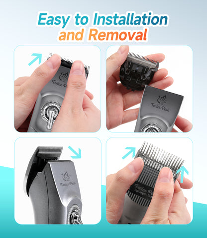 H100 Professional Dog Grooming Clipper & Replacement Blades, 12-Hour Runtime, 3-Speed Cordless Pet Trimmer