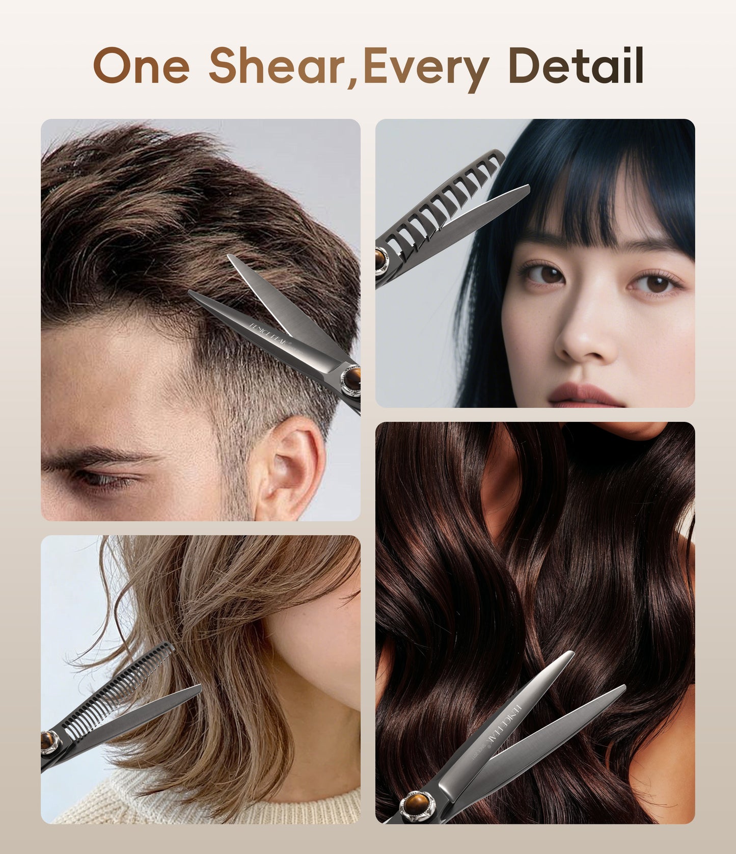 Professional Hair Cutting & Thinning Scissors, 6/6.5 Inch, Japanese 440C High-Cobalt Alloy Steel, Barber Shears