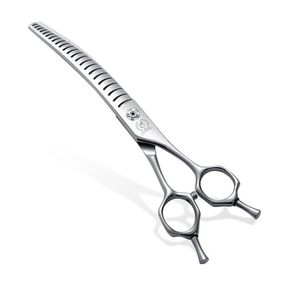 Master Series Curved Dog Grooming Scissors, Thinner, Chunker & Eraser Shears, 7/7.5 Inch, Japanese 440C High-Cobalt Steel