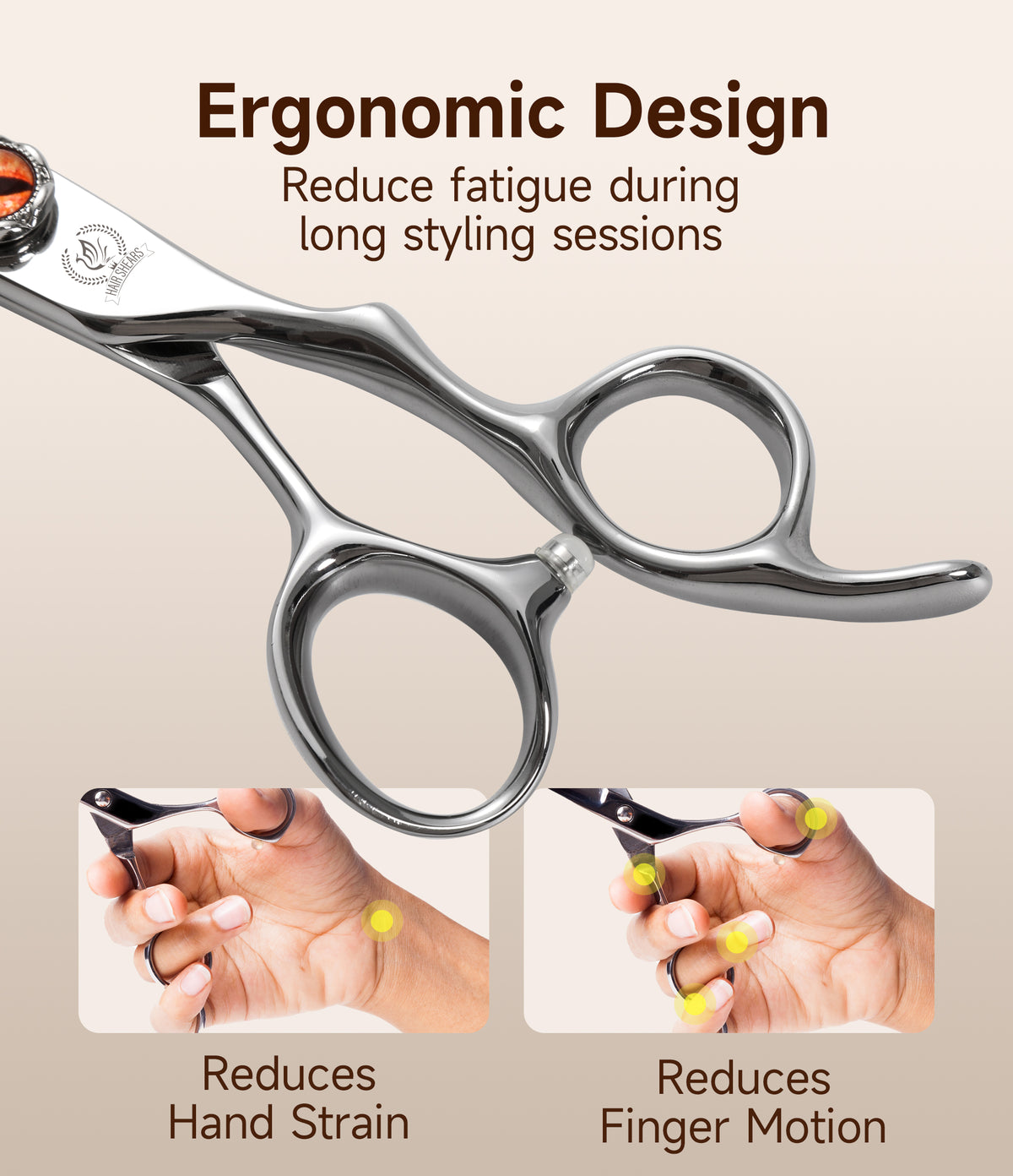 6 Inch Hair Cutting & Thinning Scissors, Japanese 440C High-Cobalt Alloy Steel, Hand-Honed Barber Shears
