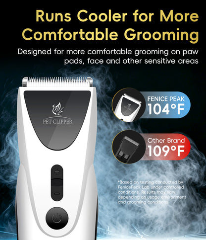 P70 Quiet Dog Grooming Clipper, 2-in-1 Cordless Pet Hair Trimmer, 7-Hour Runtime, 3 Speeds