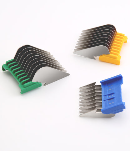 Pro Animal Stainless Steel Attachment Guide Combs Set, Compatible with Bravura/Arco/Chromado/Figura/Motion Clippers, for 5-in-1 & U-Shaped Detachable Blades (Not for A5 Blades)