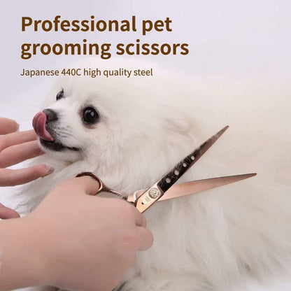 Dog Grooming Straight Scissors, 7/7.5 Inch, Japanese 440C Stainless Steel Pet Cutting Shears