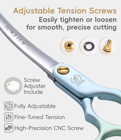 6.5 Inch 35° Super Curved Dog Grooming Scissors, Ultra-Light Japanese VG10 Steel Shears