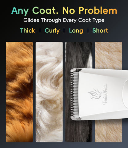 P60 Dog Grooming Clipper, Replacement Blades & Charger, 3-Speed Low Noise Cordless Pet Trimmer