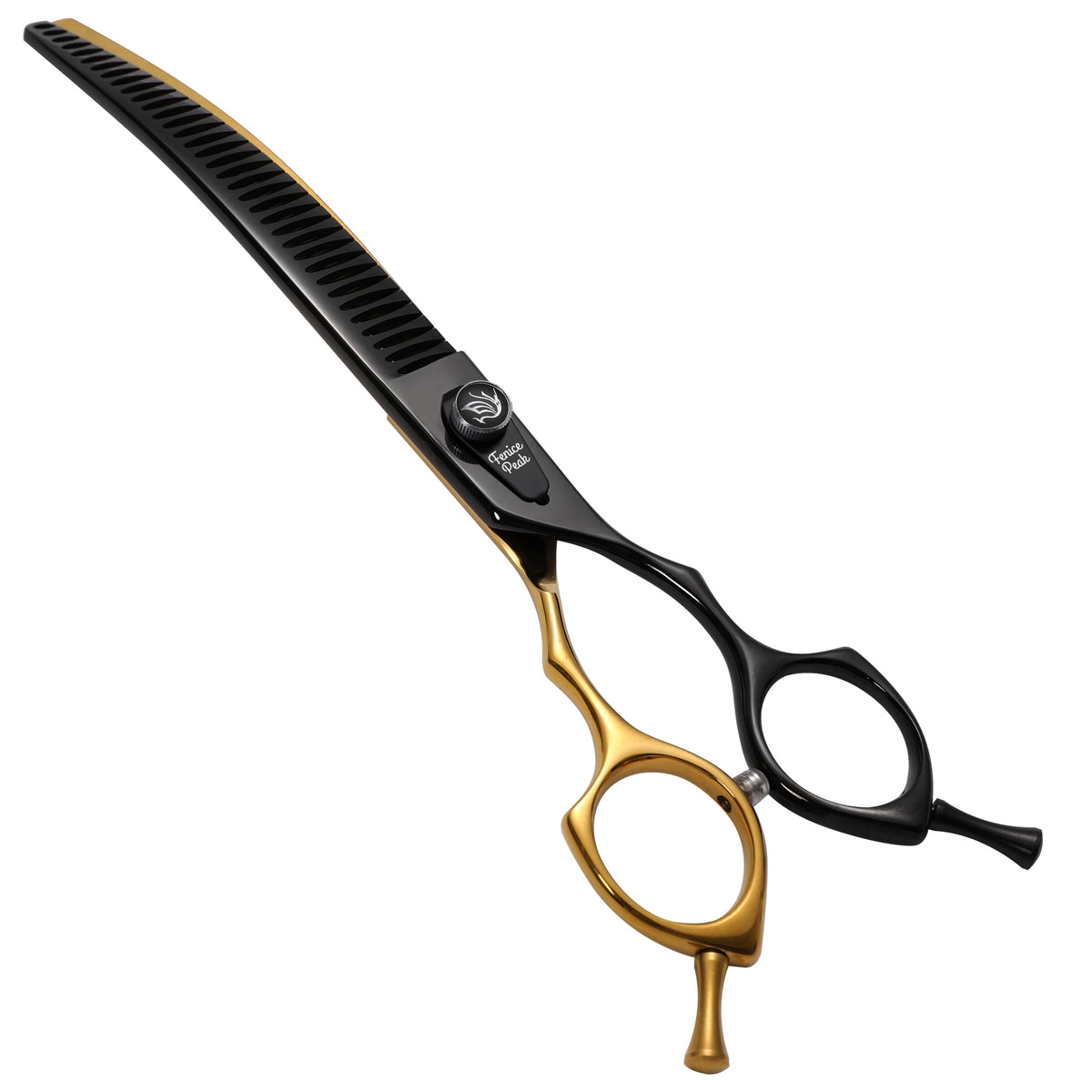 Black & Gold Dog Grooming Scissors & Sets, Straight, Curved, Thinner & Chunker, 7/8 Inch, 440C Steel