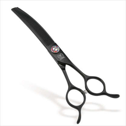 Master Series Curved Dog Grooming Scissors, Thinner, Chunker & Eraser Shears, 7/7.5 Inch, Japanese 440C High-Cobalt Steel