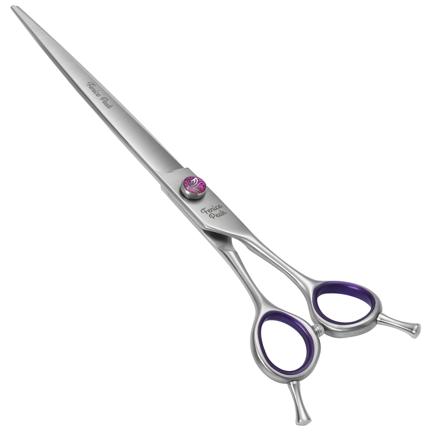 Violet & Silver Dog Grooming Scissors & Sets, Straight, Curved, Thinner & Chunker, 7/7.5/8 Inch, 440C Steel