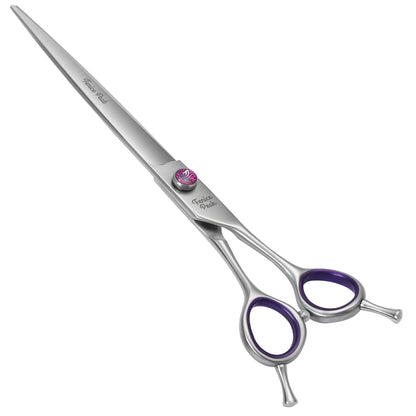 Violet & Silver Dog Grooming Scissors & Sets, Straight, Curved, Thinner & Chunker, 7/7.5/8 Inch, 440C Steel
