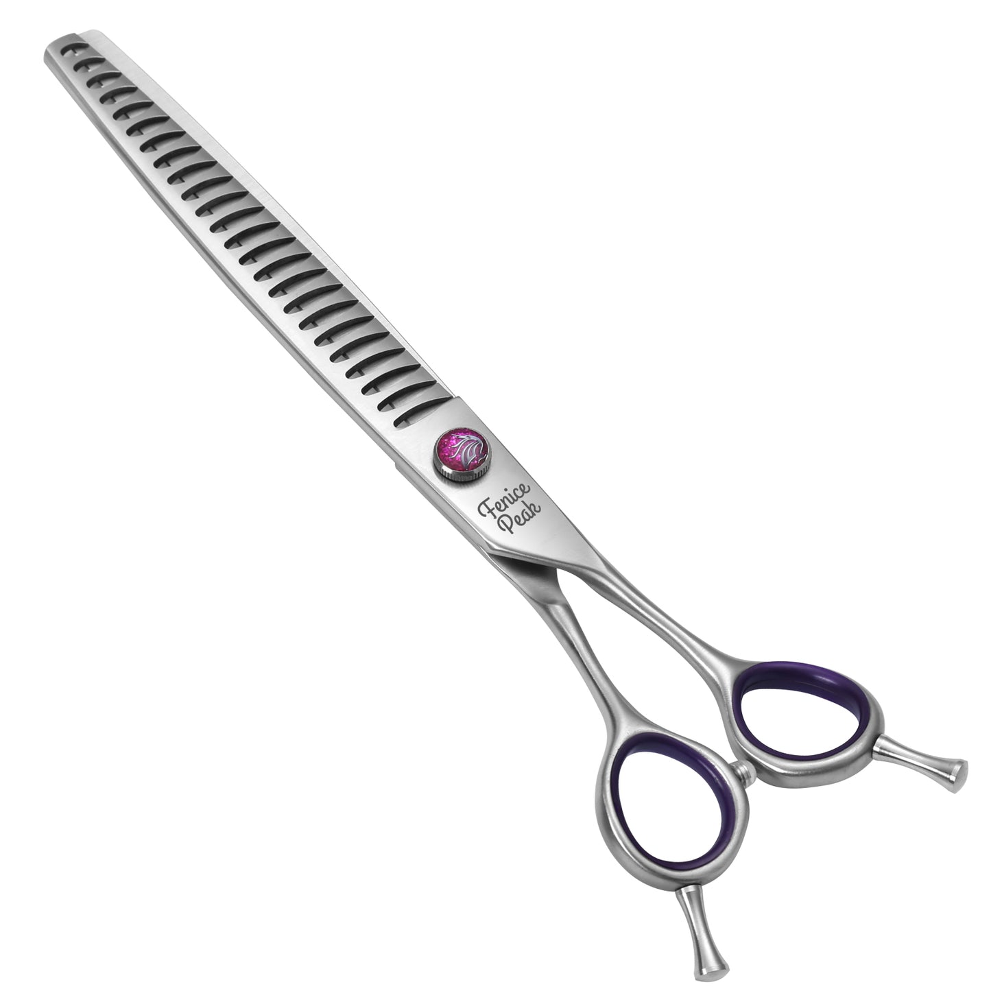 Violet & Silver Dog Grooming Scissors & Sets, Straight, Curved, Thinner & Chunker, 7/7.5/8 Inch, 440C Steel