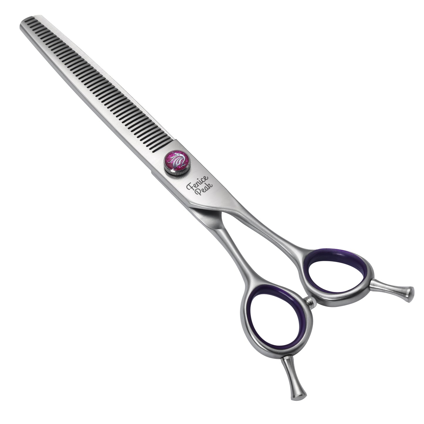 Violet & Silver Dog Grooming Scissors & Sets, Straight, Curved, Thinner & Chunker, 7/7.5/8 Inch, 440C Steel