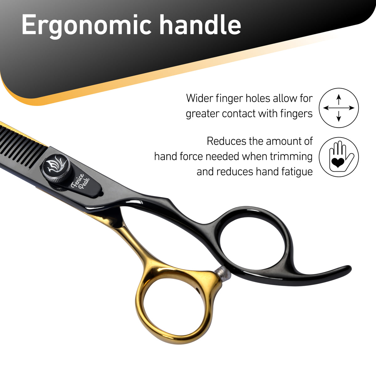 Black & Gold Dog Grooming Scissors & Sets, Straight, Curved, Thinner & Chunker, 7/8 Inch, 440C Steel