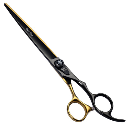 Black & Gold Dog Grooming Scissors & Sets, Straight, Curved, Thinner & Chunker, 7/8 Inch, 440C Steel