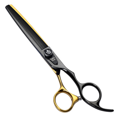 Black & Gold Dog Grooming Scissors & Sets, Straight, Curved, Thinner & Chunker, 7/8 Inch, 440C Steel